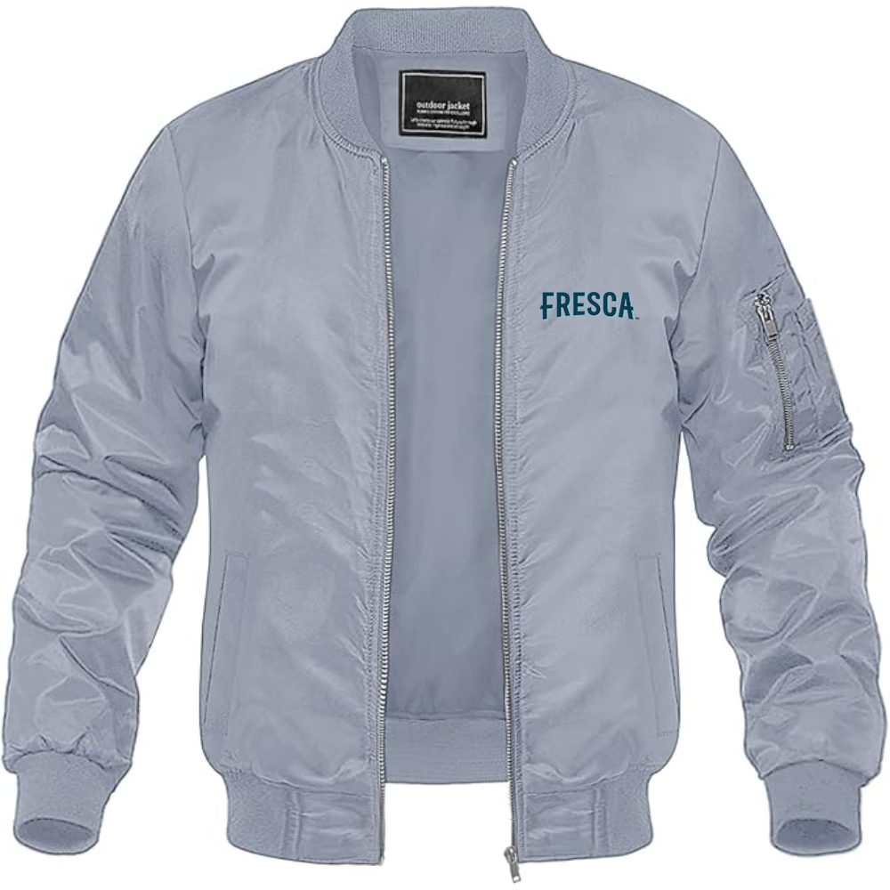 Men's Fresca Logo Lightweight Bomber Jacket Windbreaker Softshell Varsity Jacket Coat