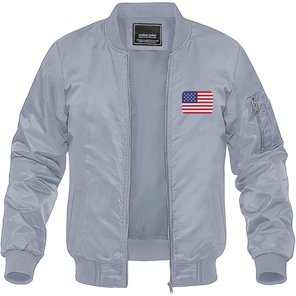 Men's American-Flag-Emoji Lightweight Bomber Jacket Windbreaker Softshell Varsity Jacket Coat