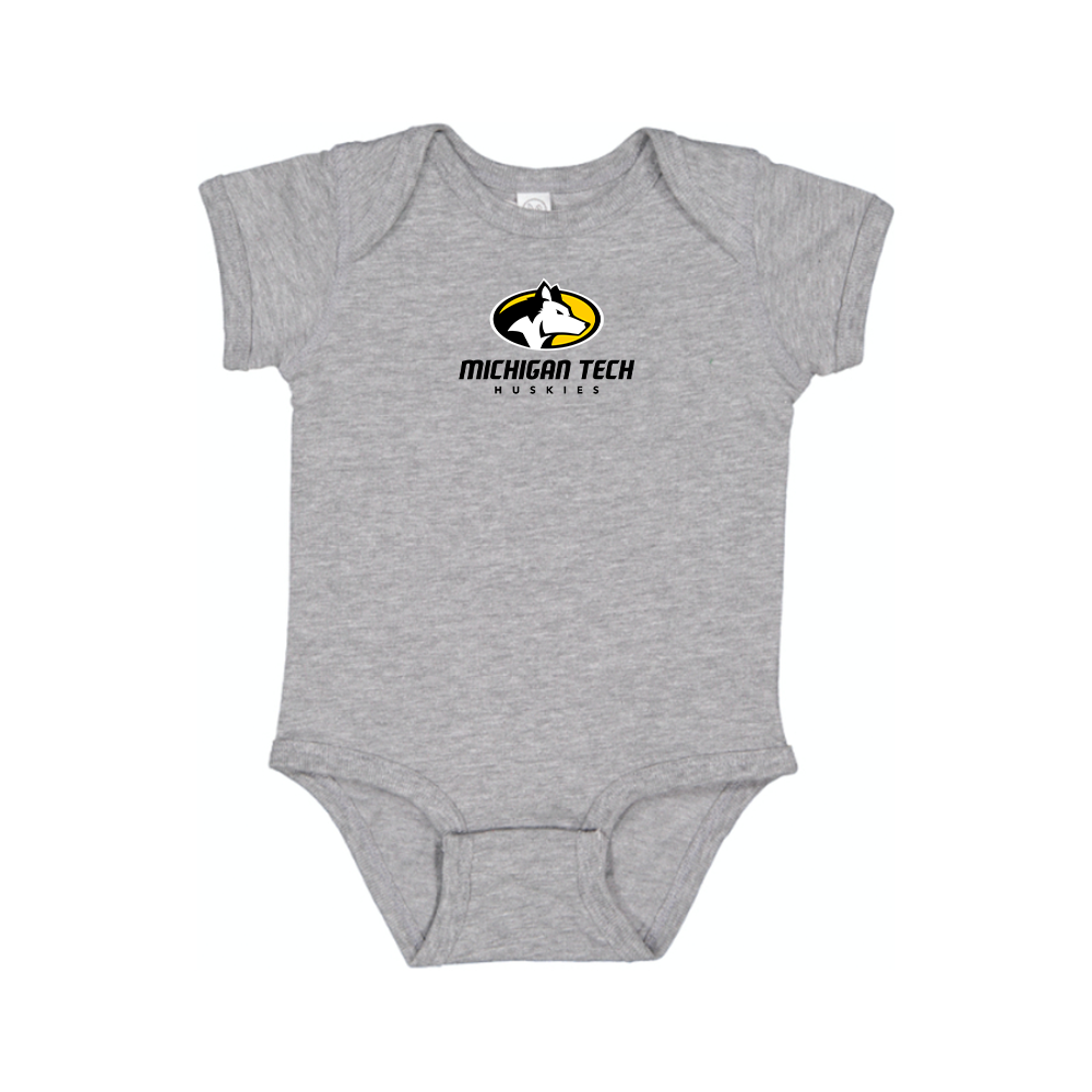 Michigan Tech Huskies Logo Baby Romper Onesie