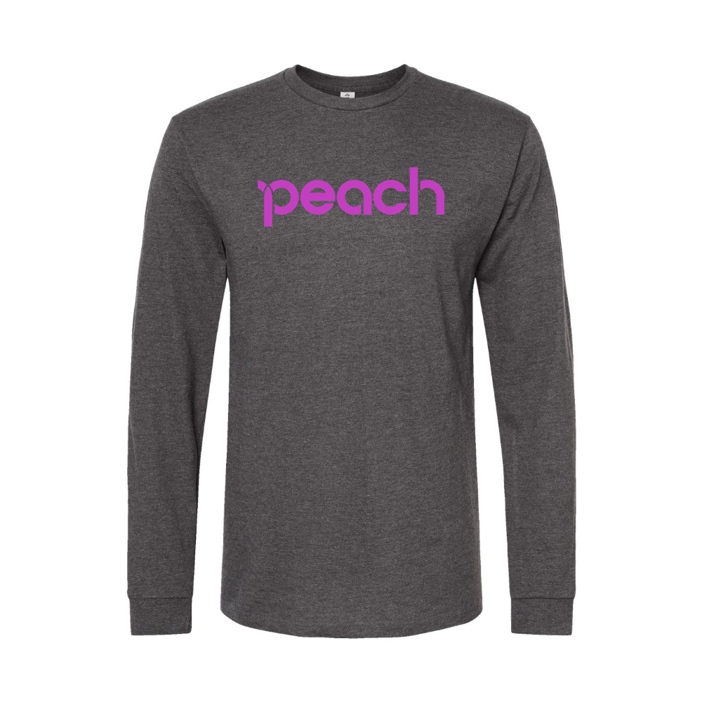 Men's Peach Aviation Logo Long Sleeve T-Shirt