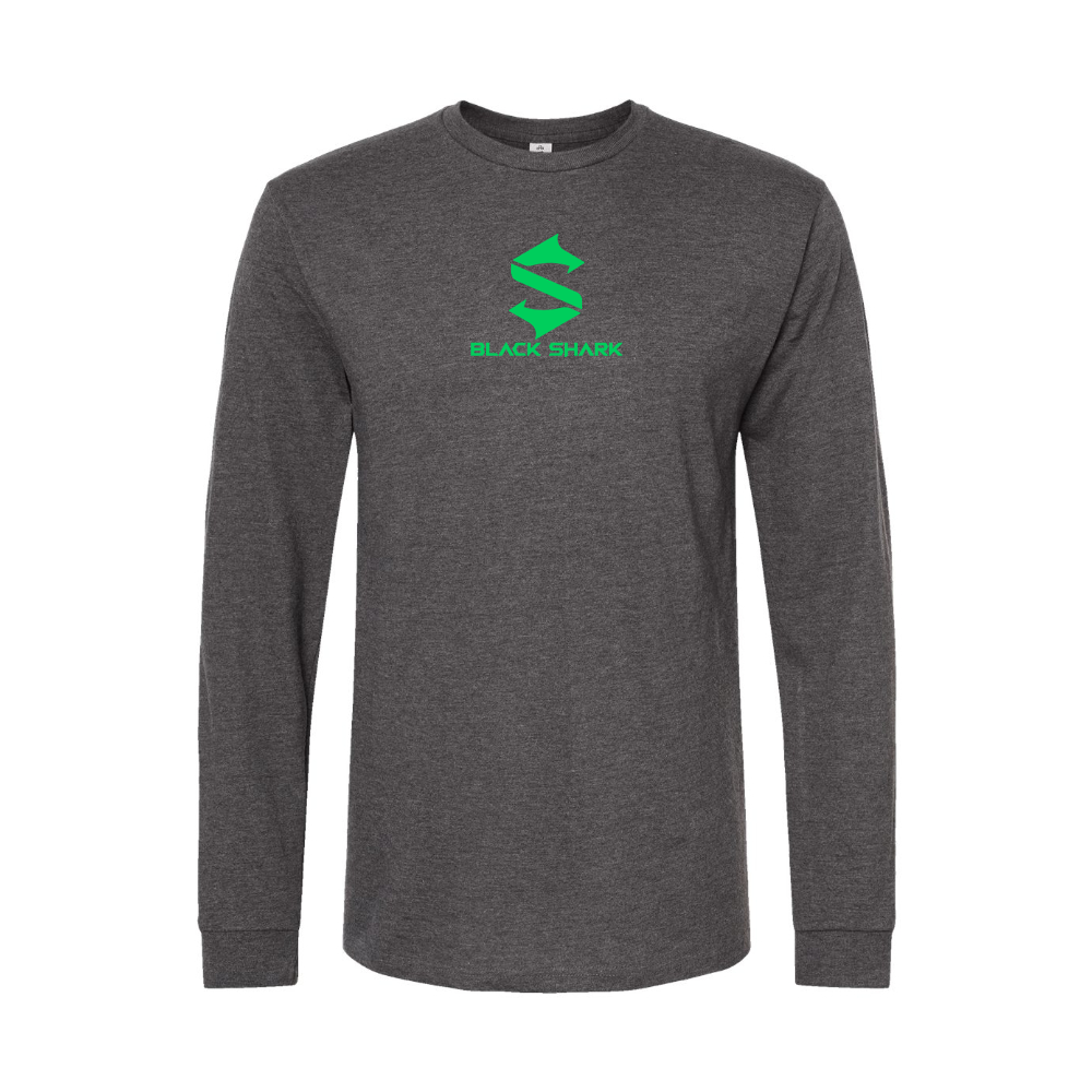 Men's Black Shark Logo Long Sleeve T-Shirt