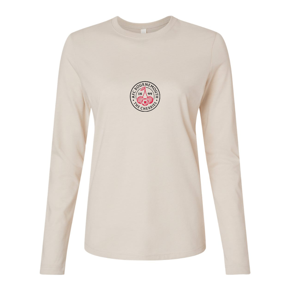 BELLA CANVAS Women’s AFC Bournemouth Soccer Logo Jersey Long Sleeve Tee