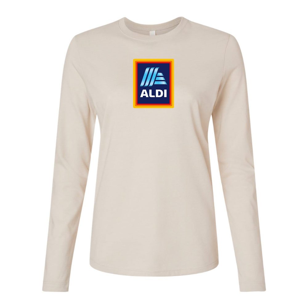 BELLA CANVAS Women’s Aldi Logo Jersey Long Sleeve Tee