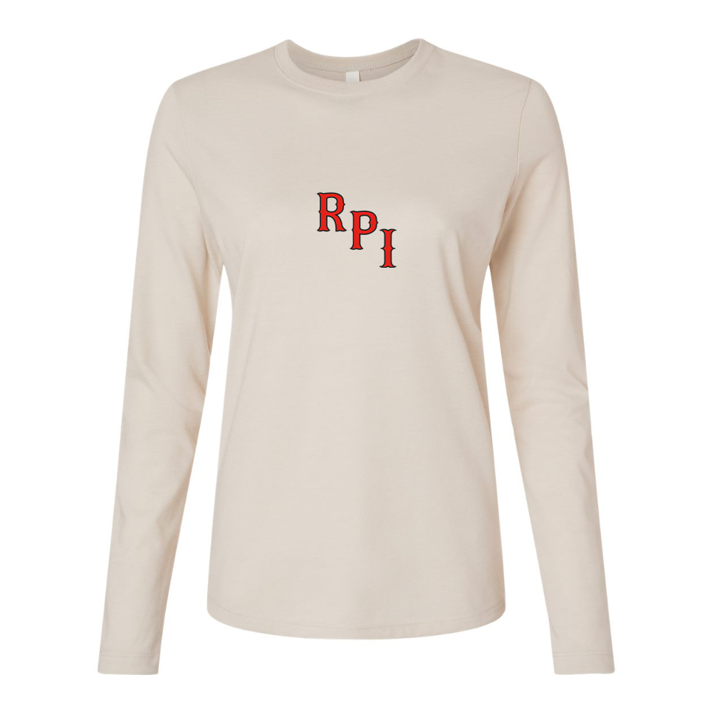 BELLA CANVAS Women’s RPI Engineers Logo Jersey Long Sleeve Tee l