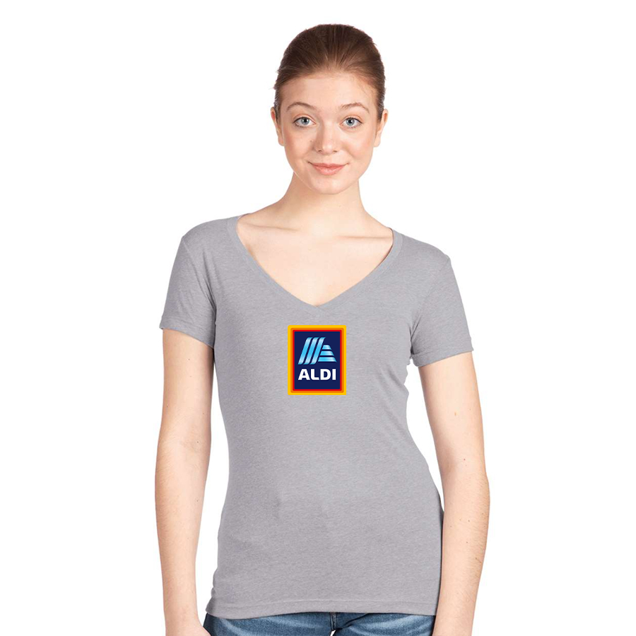 Women's Aldi Logo  Next Level V-Neck T-Shirt