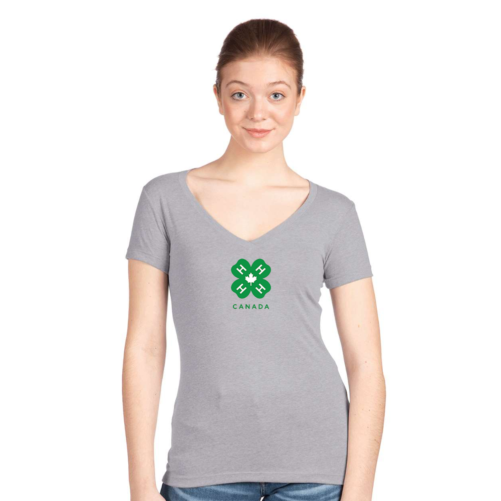 Women's 4H Canada Logo Next Level V-Neck T-Shirt