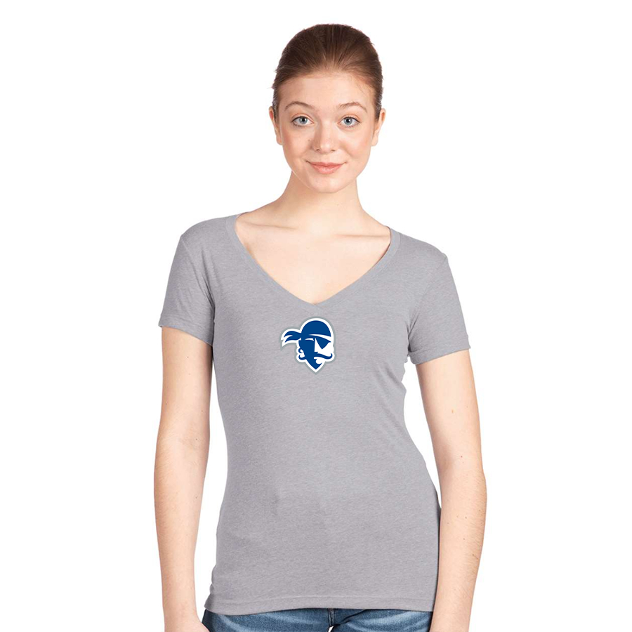 Women's Seton Hall Pirates Logo Next Level V-Neck T-Shirt