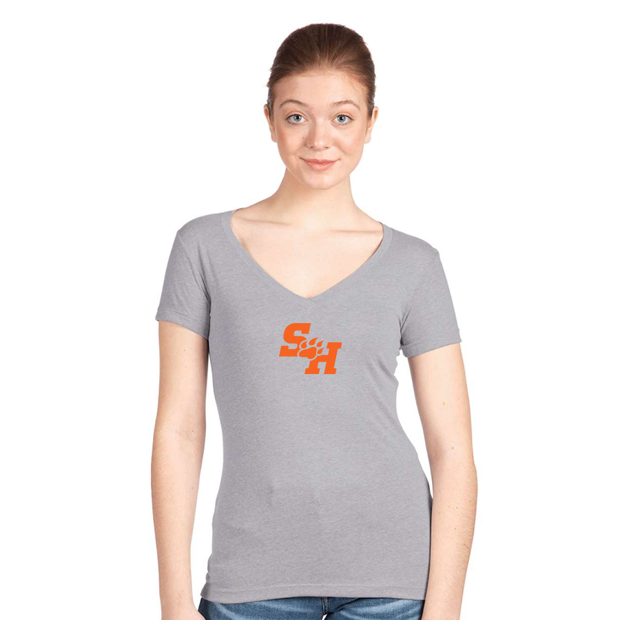 Women's Sam Houston State Bearkats Logo Next Level V-Neck T-Shirt