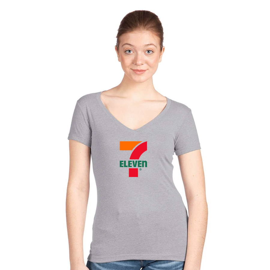 Women's 7 Eleven Logo Next Level V-Neck T-Shirt