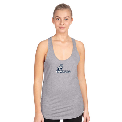 Women's Samford Bulldogs Logo Next Level Ideal Racerback Tank