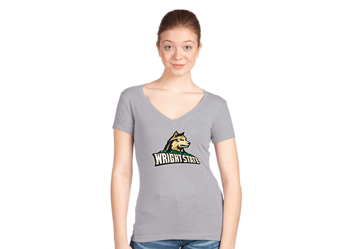 Women's Wright State Raiders Next Level V-Neck T-Shirt