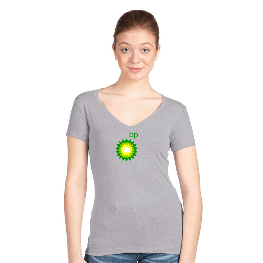 Women's BP Oil Logo Next Level V-Neck T-Shirt
