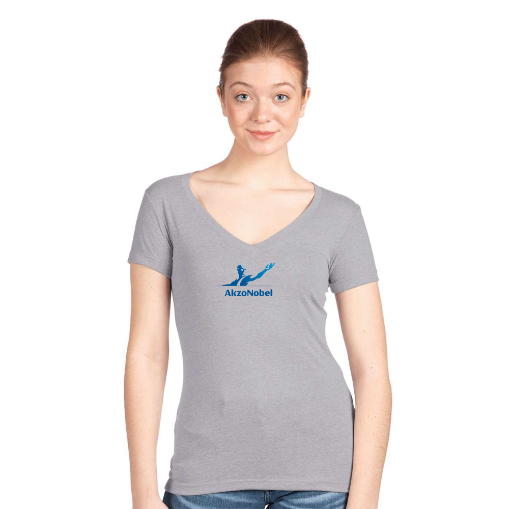 Women's AkzoNobel Logo  Next Level V-Neck T-Shirt
