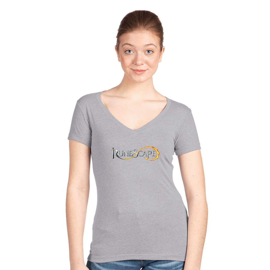Women's Runescape Logo  Next Level V-Neck T-Shirt