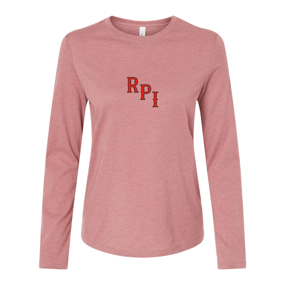 BELLA CANVAS Women’s RPI Engineers Logo Jersey Long Sleeve Tee l