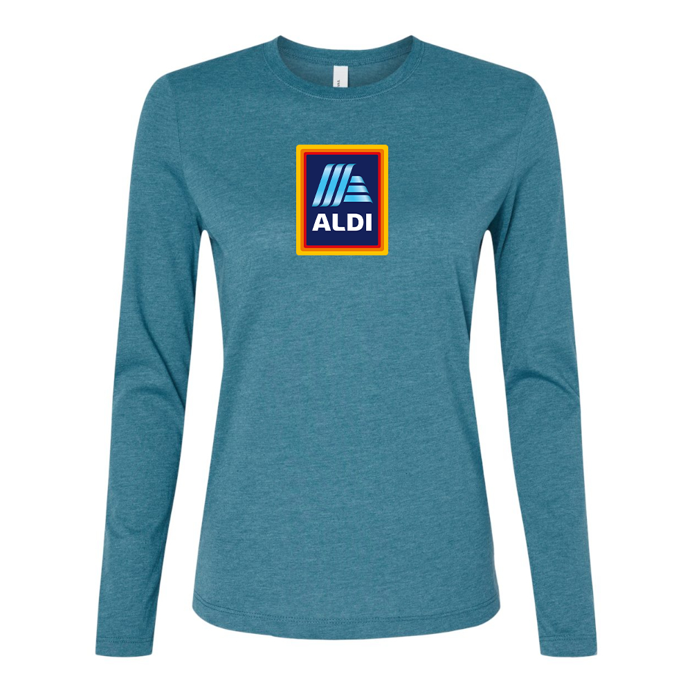 BELLA CANVAS Women’s Aldi Logo Jersey Long Sleeve Tee