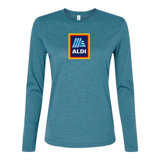 BELLA CANVAS Women’s Aldi Logo Jersey Long Sleeve Tee