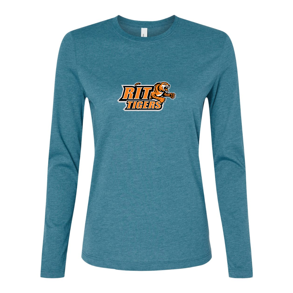 BELLA CANVAS Women’s RIT Tigers Logo Jersey Long Sleeve Tee