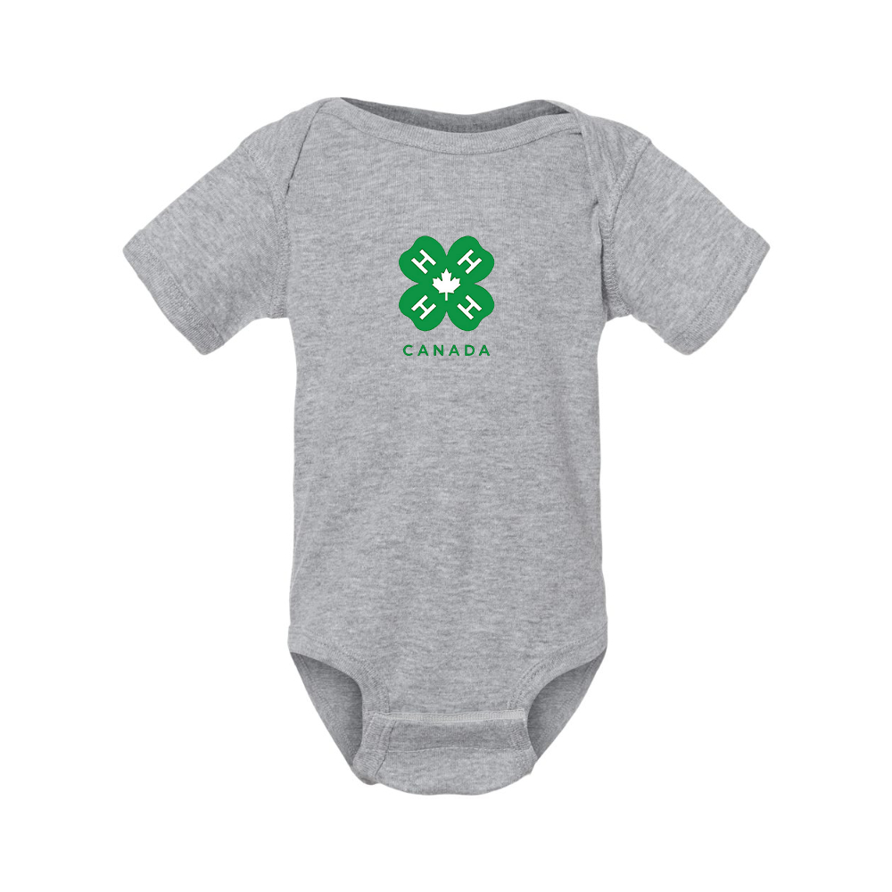 4H Canada Logo  Rabbit Skins Infant Baby Rib Bodysuit