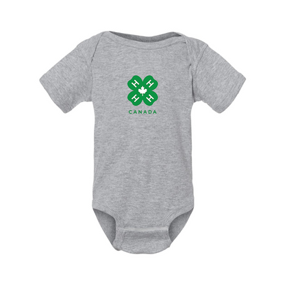 4H Canada Logo  Rabbit Skins Infant Baby Rib Bodysuit