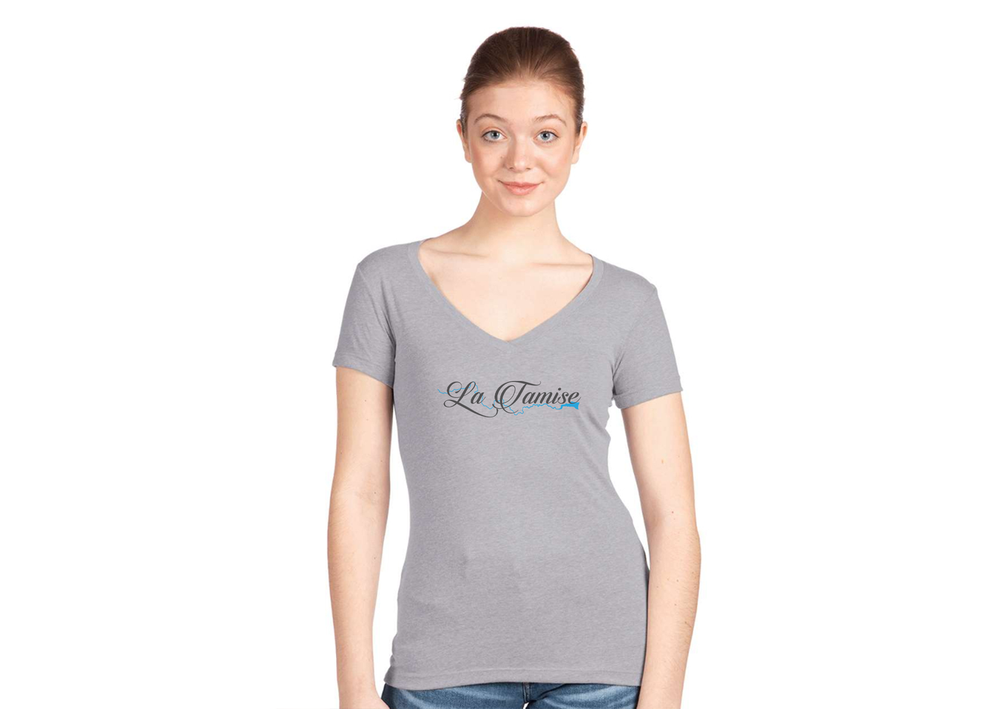 Women's La Tamise Logo  Next Level V-Neck T-Shirt