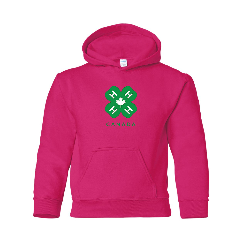 Youth 4H Canada Logo Gildan Heavy Blend  Hooded Sweatshirt