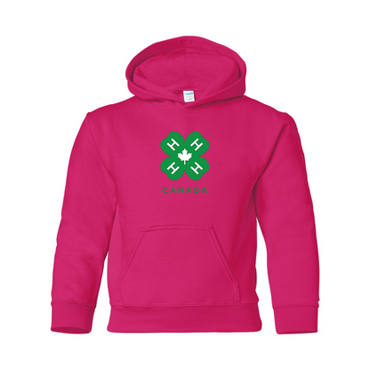 Youth 4H Canada Logo Gildan Heavy Blend  Hooded Sweatshirt