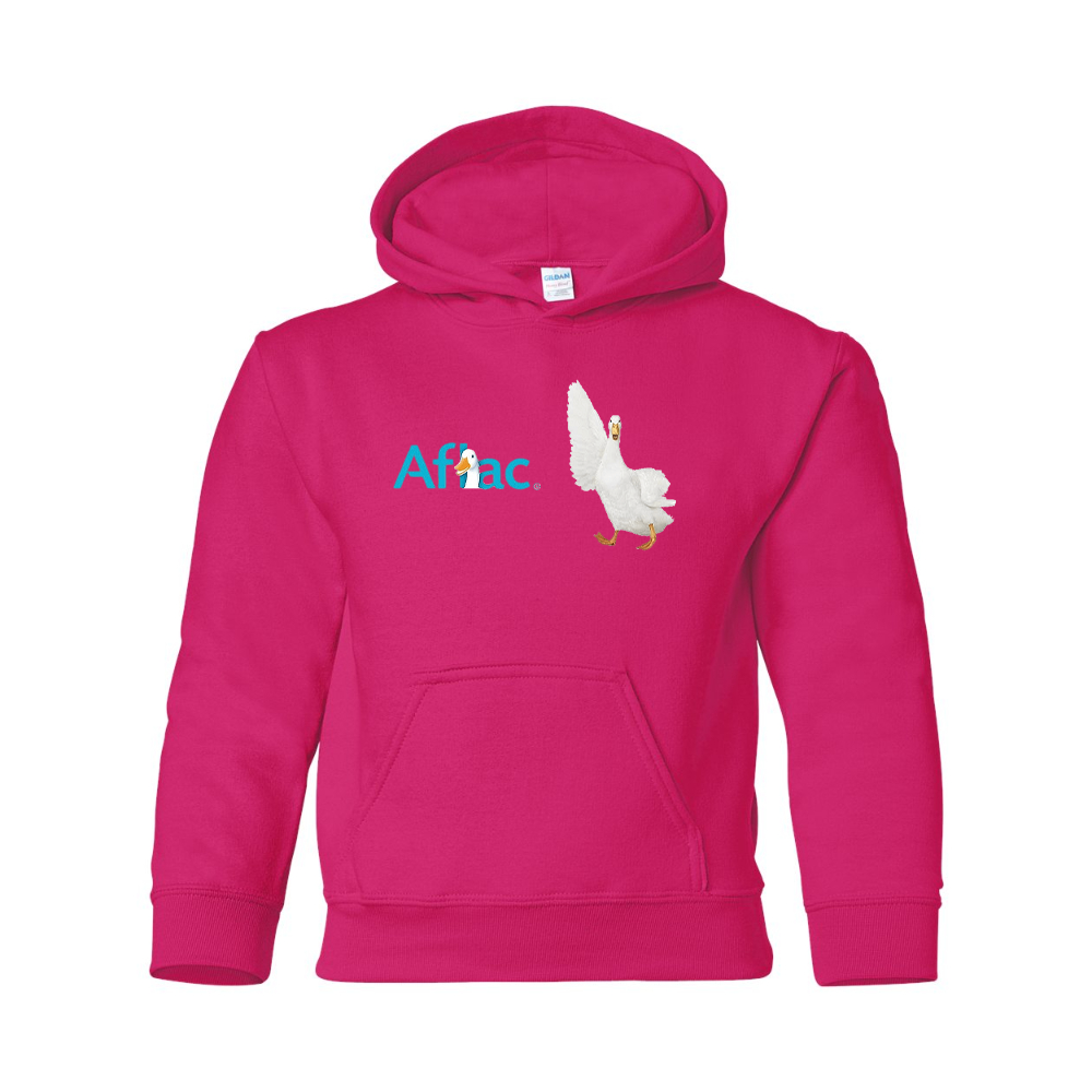 Youth Aflac Logo and Duck Gildan Heavy Blend  Hooded Sweatshirt
