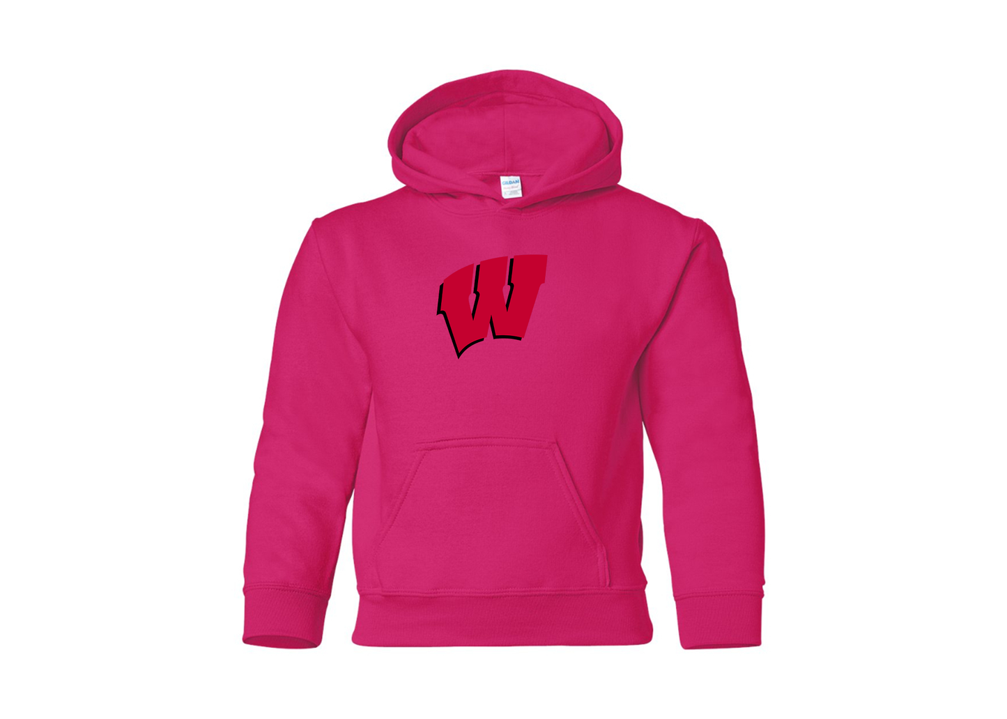 Youth Wisconsin Badgers Gildan Heavy Blend  Hooded Sweatshirt