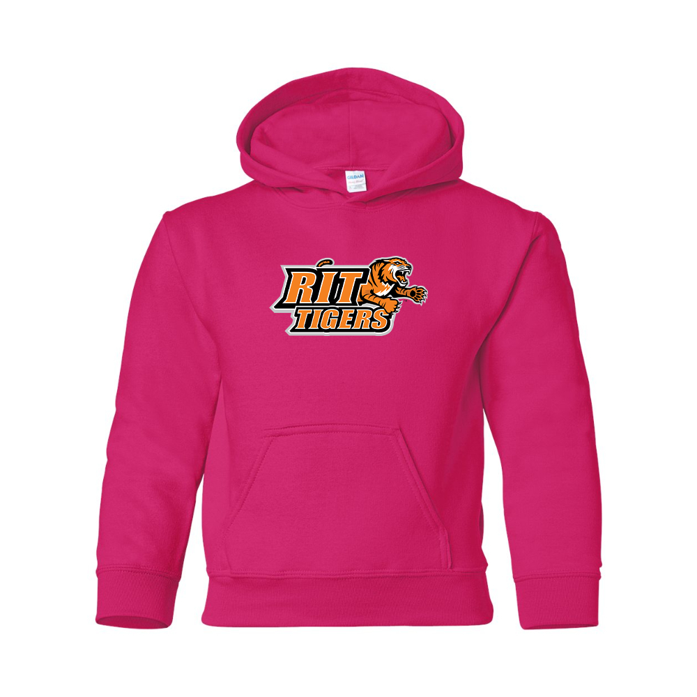 Youth RIT Tigers Logo Gildan Heavy Blend  Hooded Sweatshirt
