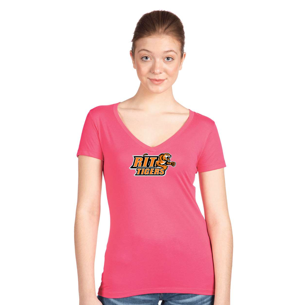Women's   RIT Tigers Logo Next Level V-Neck T-Shirt