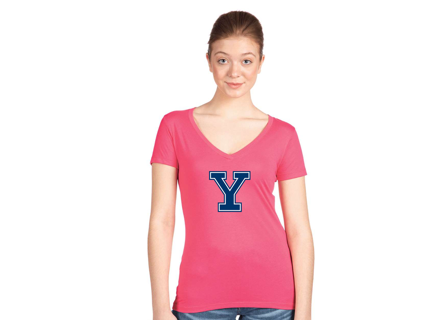 Women's Yale Bulldogs Next Level V-Neck T-Shirt