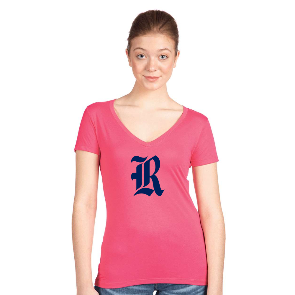 Women's Rice Owls Logo Next Level V-Neck T-Shirt