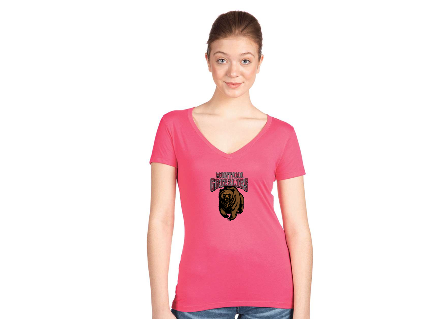Women's Montana Grizzliesl Next Level V-Neck T-Shirt