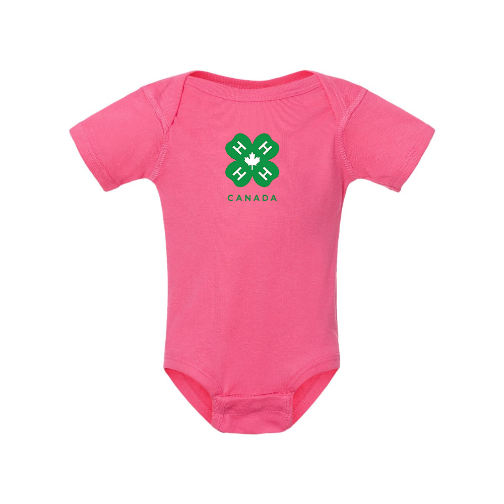 4H Canada Logo  Rabbit Skins Infant Baby Rib Bodysuit