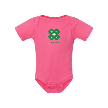 4H Canada Logo  Rabbit Skins Infant Baby Rib Bodysuit