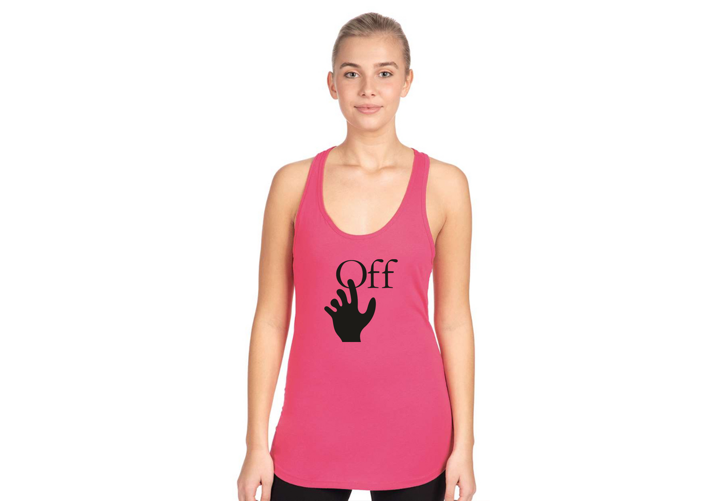 Women's Off-White Hand Next Level Ideal Racerback Tank