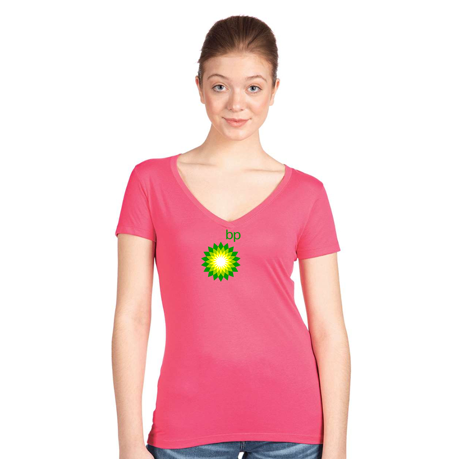 Women's BP Oil Logo Next Level V-Neck T-Shirt