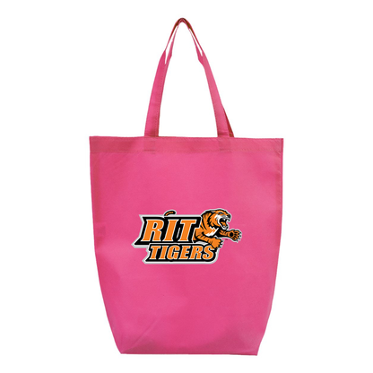 RIT Tigers Logo Q-Tees Non-Woven Gusset Bottom Tote