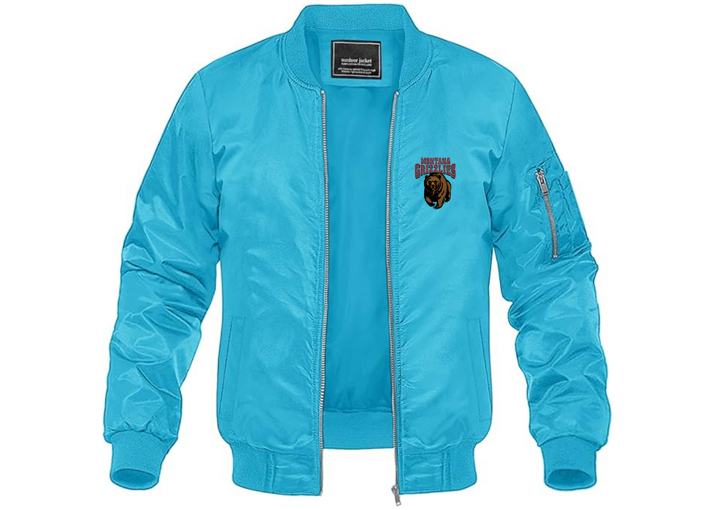 Men's Montana Grizzliesl Lightweight Bomber Jacket Windbreaker Softshell Varsity Jacket Coat