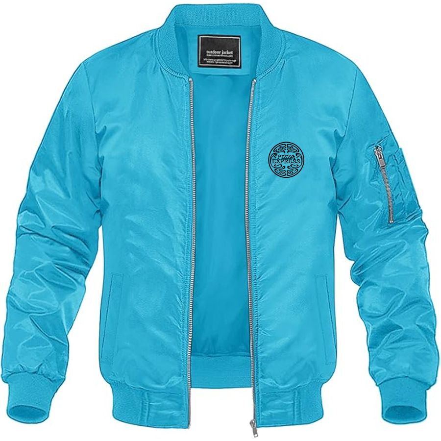 Men's Pizza Express Logo Lightweight Bomber Jacket Windbreaker Softshell Varsity Jacket Coat
