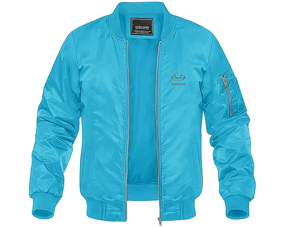 Men's Hawta Logo Lightweight Bomber Jacket Windbreaker Softshell Varsity Jacket Coat
