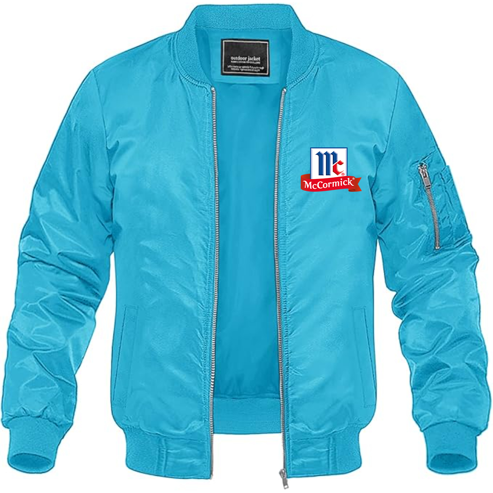 Men's McCormick Logo Lightweight Bomber Jacket Windbreaker Softshell Varsity Jacket Coat