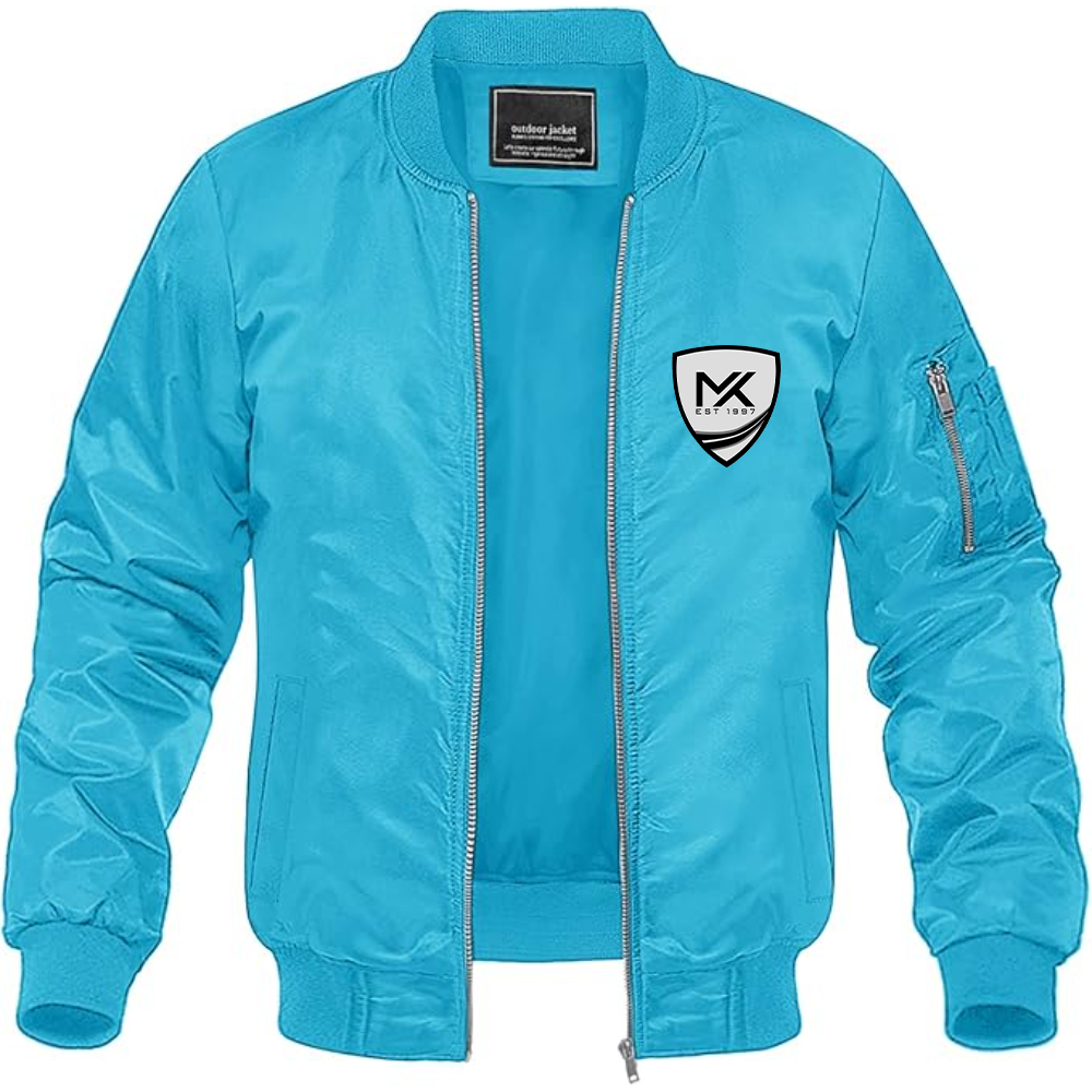 Men's MK Sportscars Logo Lightweight Bomber Jacket Windbreaker Softshell Varsity Jacket Coat