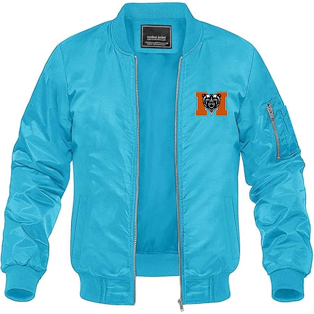 Men's Mercer Bears Logo Lightweight Bomber Jacket Windbreaker Softshell Varsity Jacket Coat