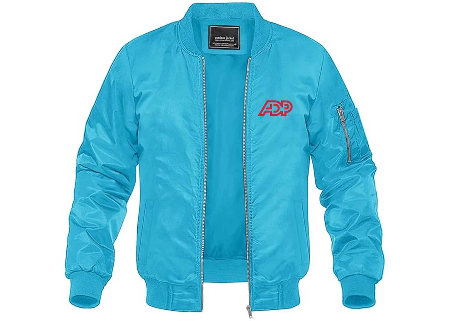 Men's ADP Logo Lightweight Bomber Jacket Windbreaker Softshell Varsity Jacket Coat