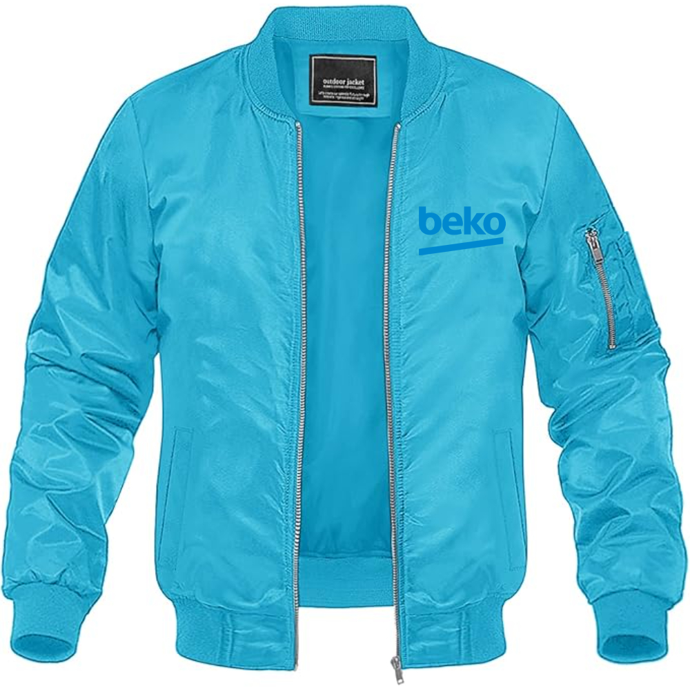 Men's Beko Logo Lightweight Bomber Jacket Windbreaker Softshell Varsity Jacket Coat