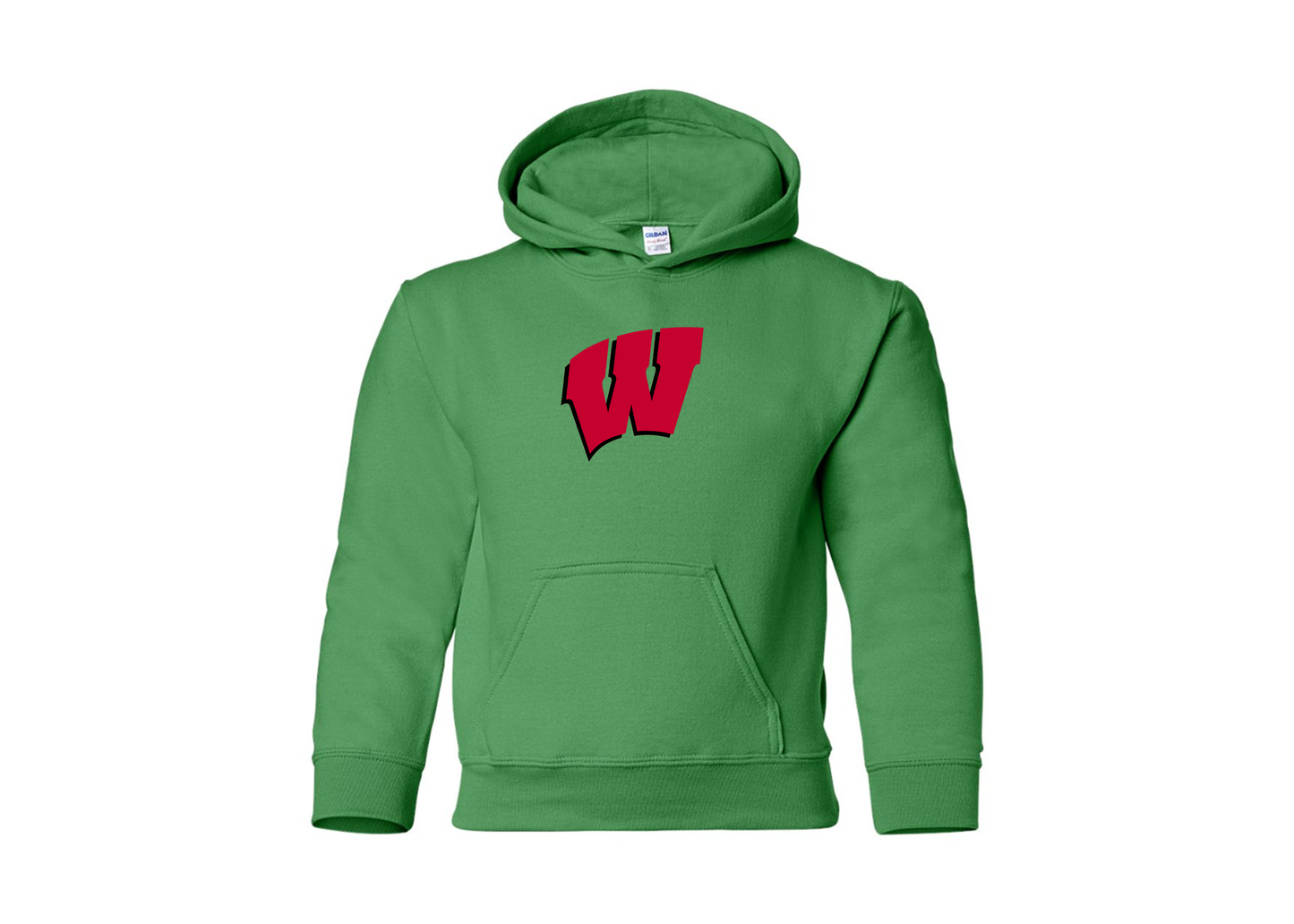 Youth Wisconsin Badgers Gildan Heavy Blend  Hooded Sweatshirt