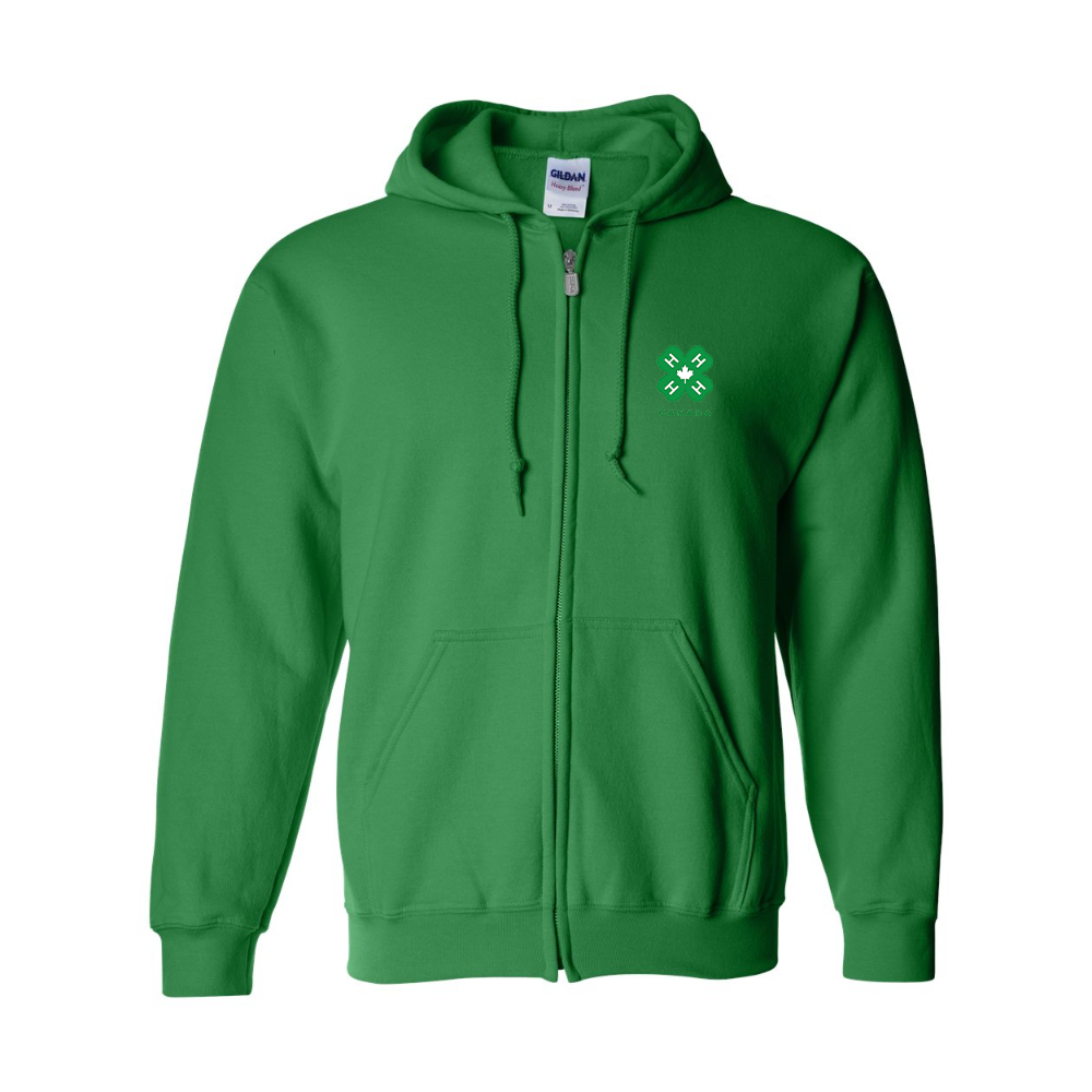 Men's 4H Canada Logo Gildan  Heavy Blend Full Zip Hooded Sweatshirt