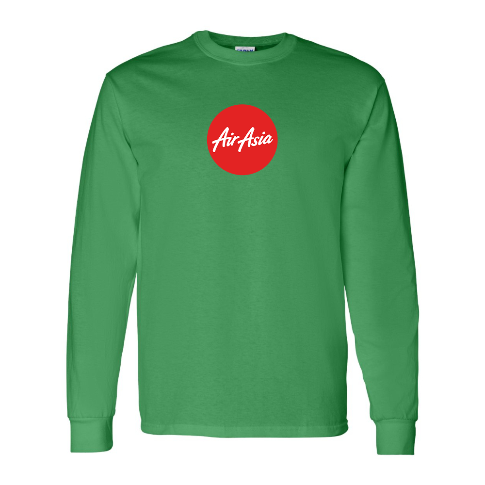 Men's Air Asia Logo Gildan Heavy Cotton Long Sleeve T-Shirt